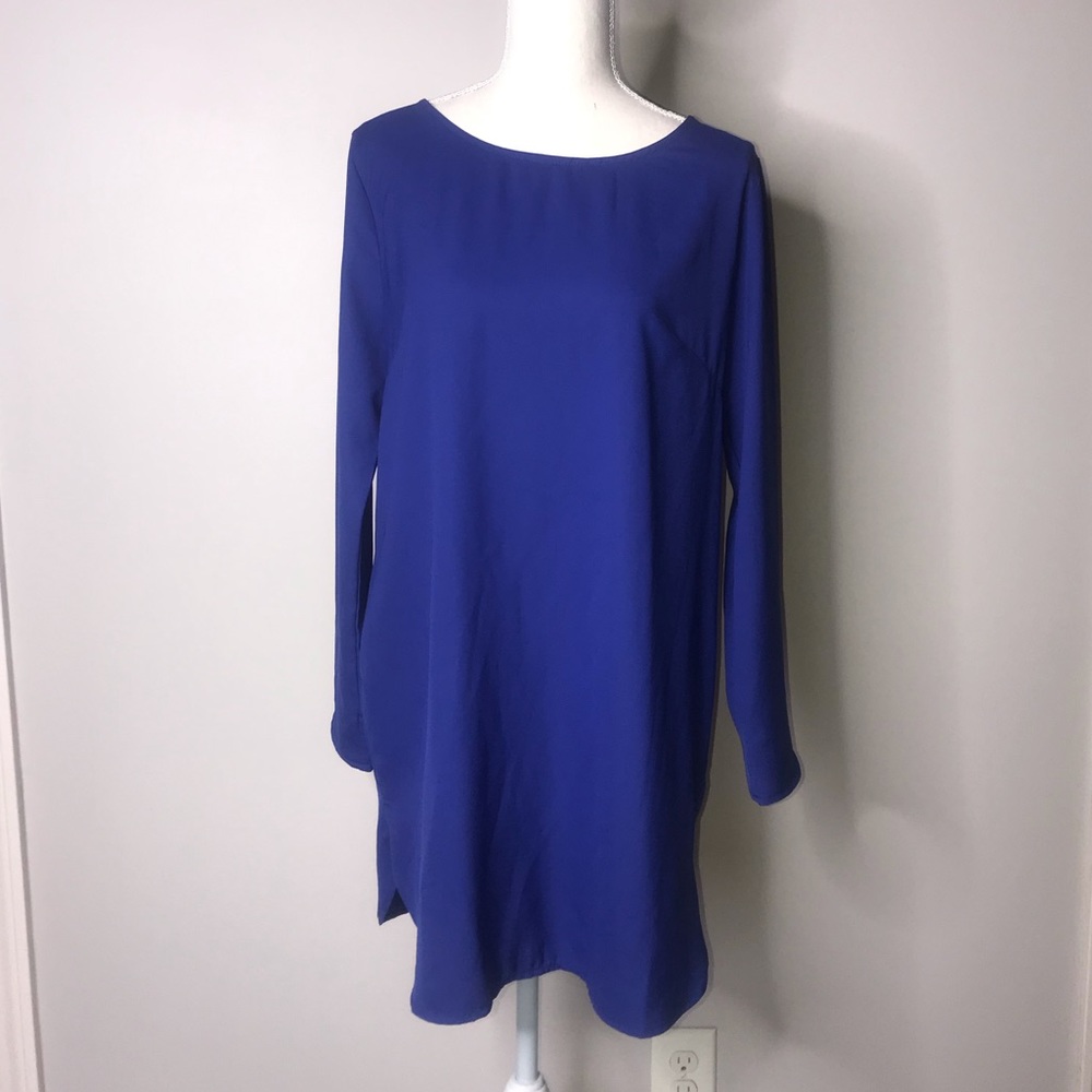 Fab’rik Blue Long Sleeve Dress Size Large NWT